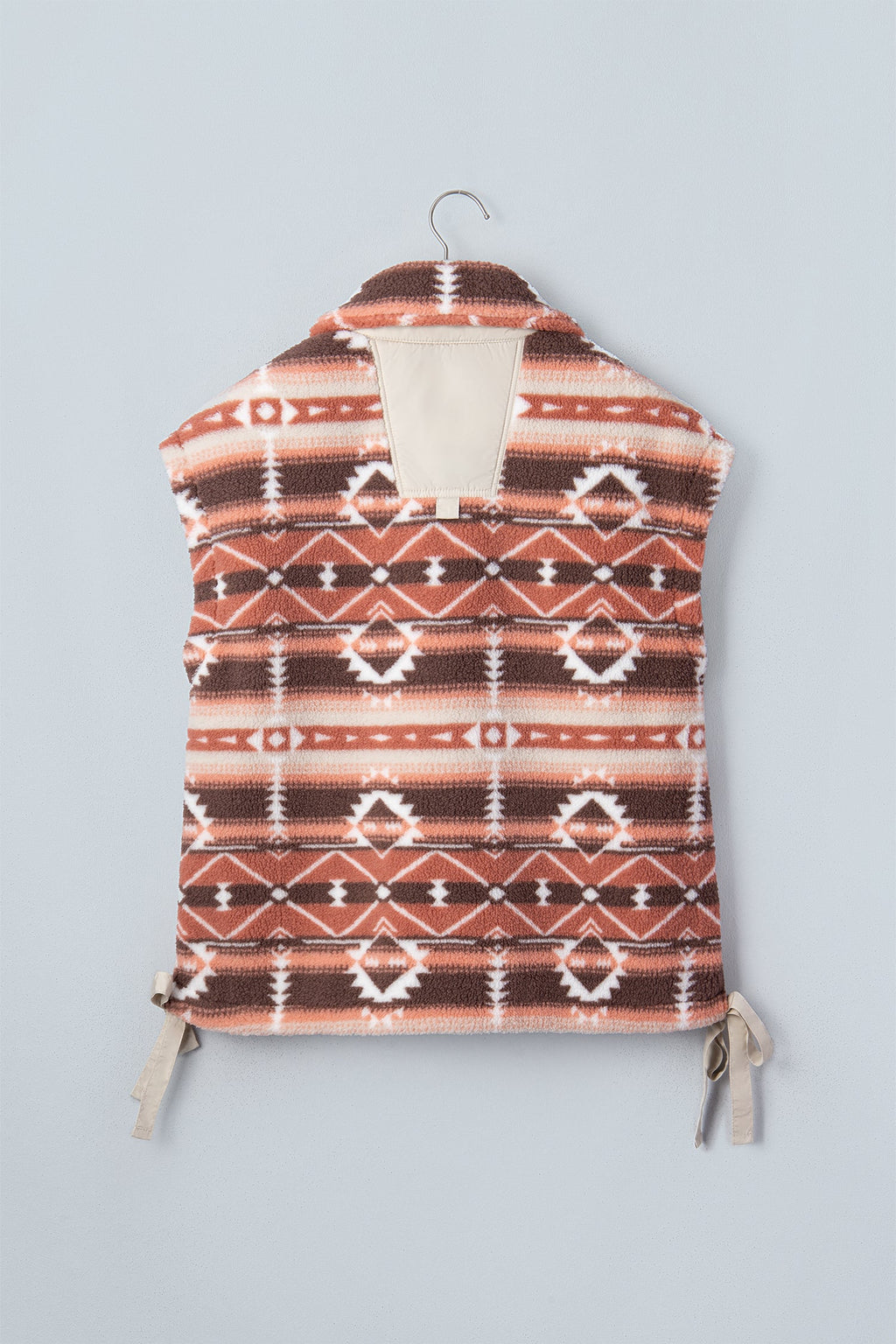 Aztec Fleece Buttoned Placket Side Tie Vest