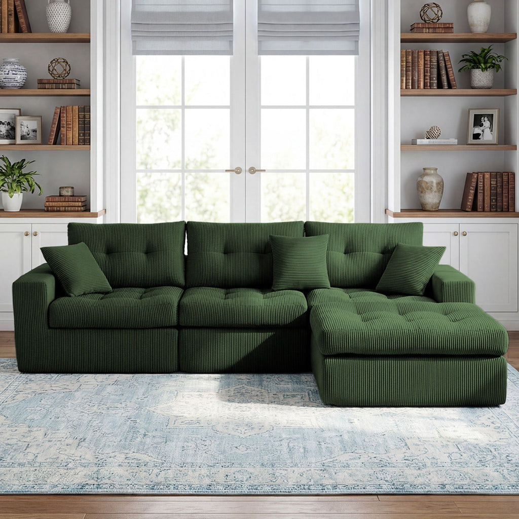 Corner Chaise L-Shaped Sectional Sofa Bed