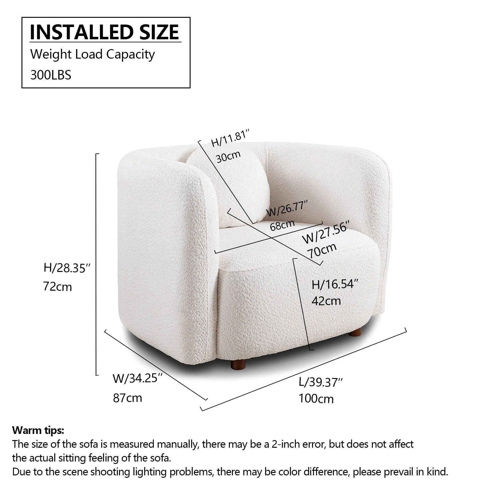 Japandi Style Accent Square Chair