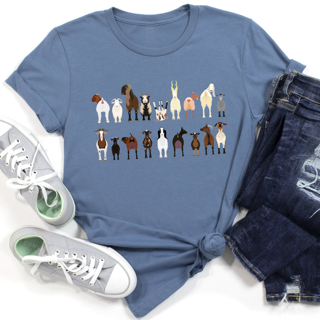 Goat Lovers Farm Animal Illustration Breeds Vintage Style Artwork With Bold Graphics Graphic Tee