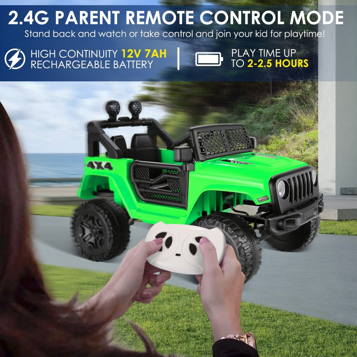 2-Seater Electric Ride-On Car for Kids with Remote Control and MP3 Player