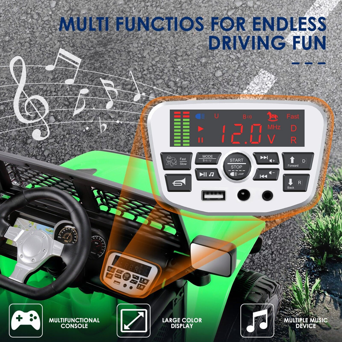2-Seater Electric Ride-On SUV Truck for Kids with Remote Control and Music