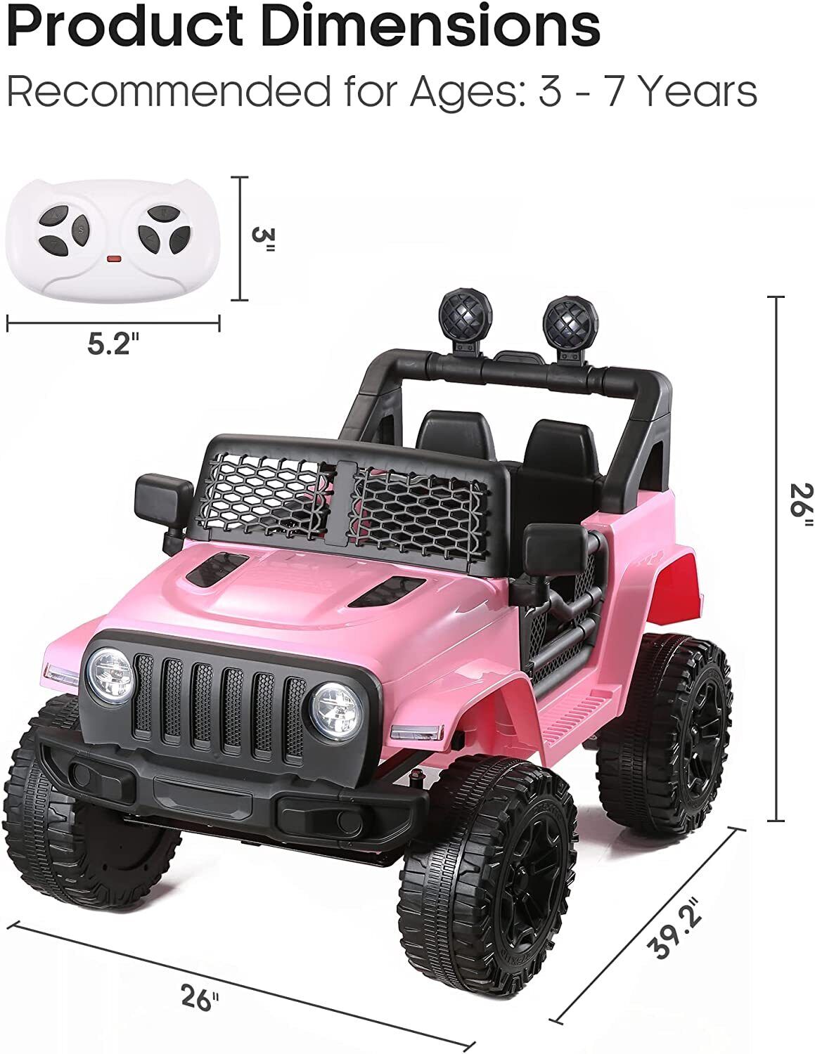 2-Seater 12V Ride-On Truck with Remote Control for Kids