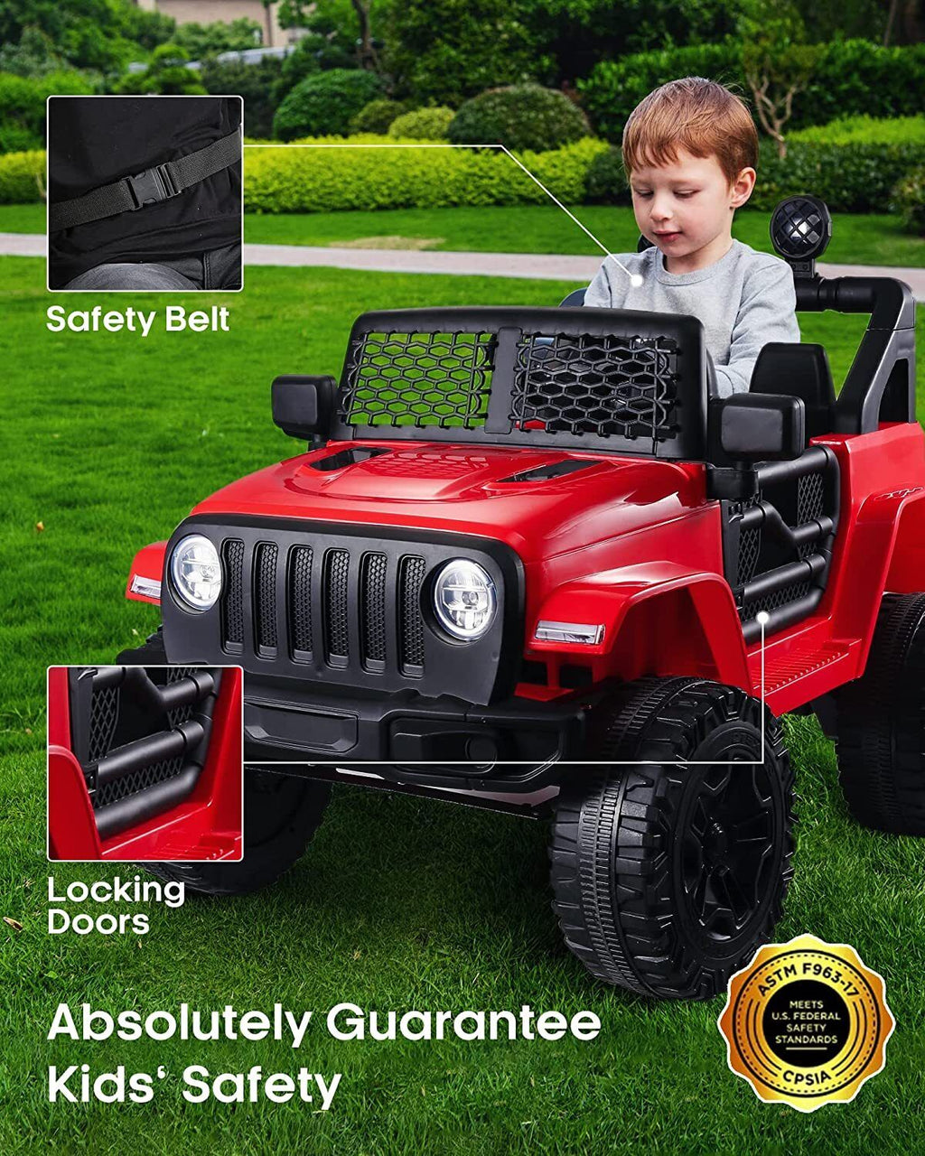 12V Electric Jeep Truck for Kids with Remote Control & MP3 Player