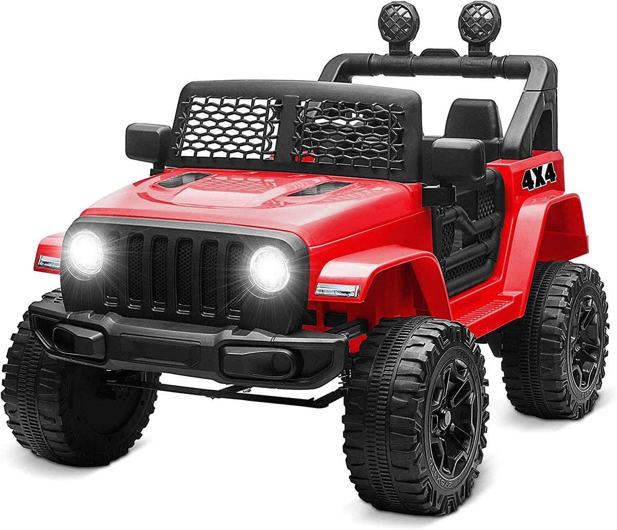12V Electric Kids Ride On Truck with 3 Speeds, LED Lights, and MP3 Player