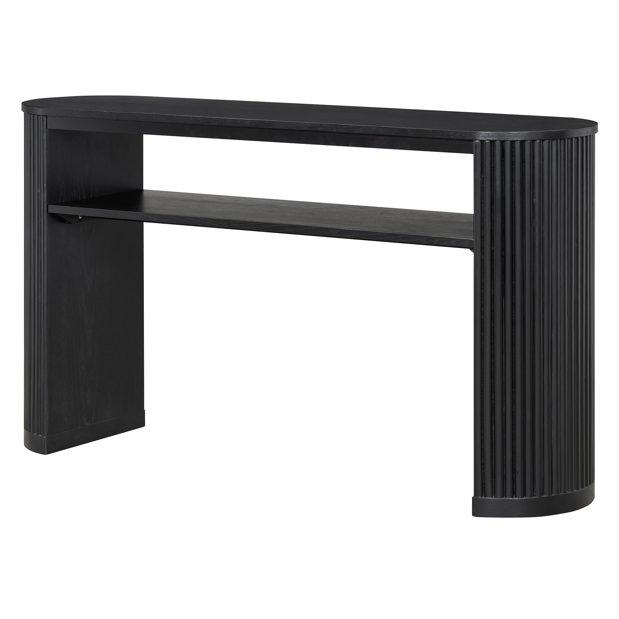Console Table With Fluted Legs, Open Shelf