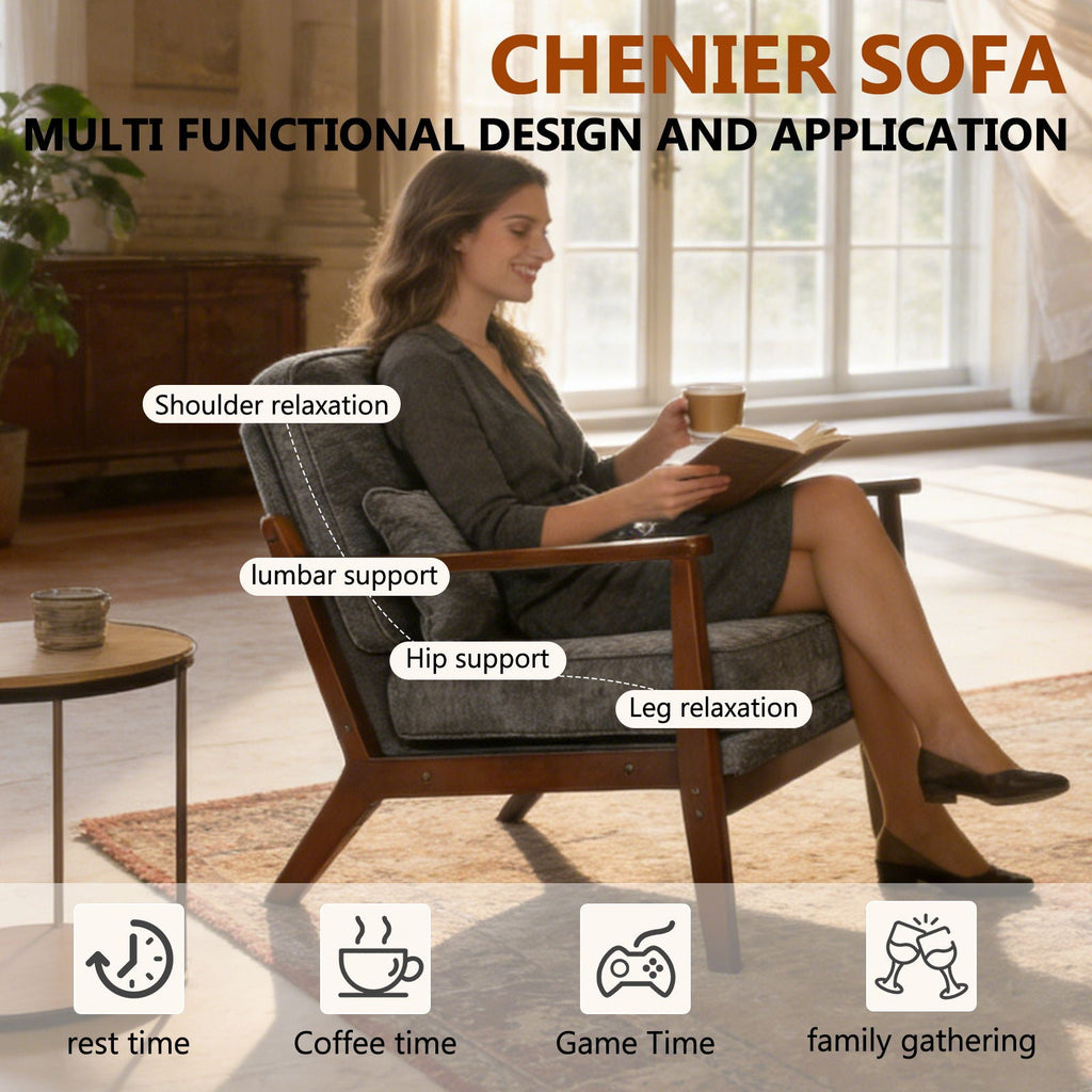 Living Room Chair With Lumbar Pillow
