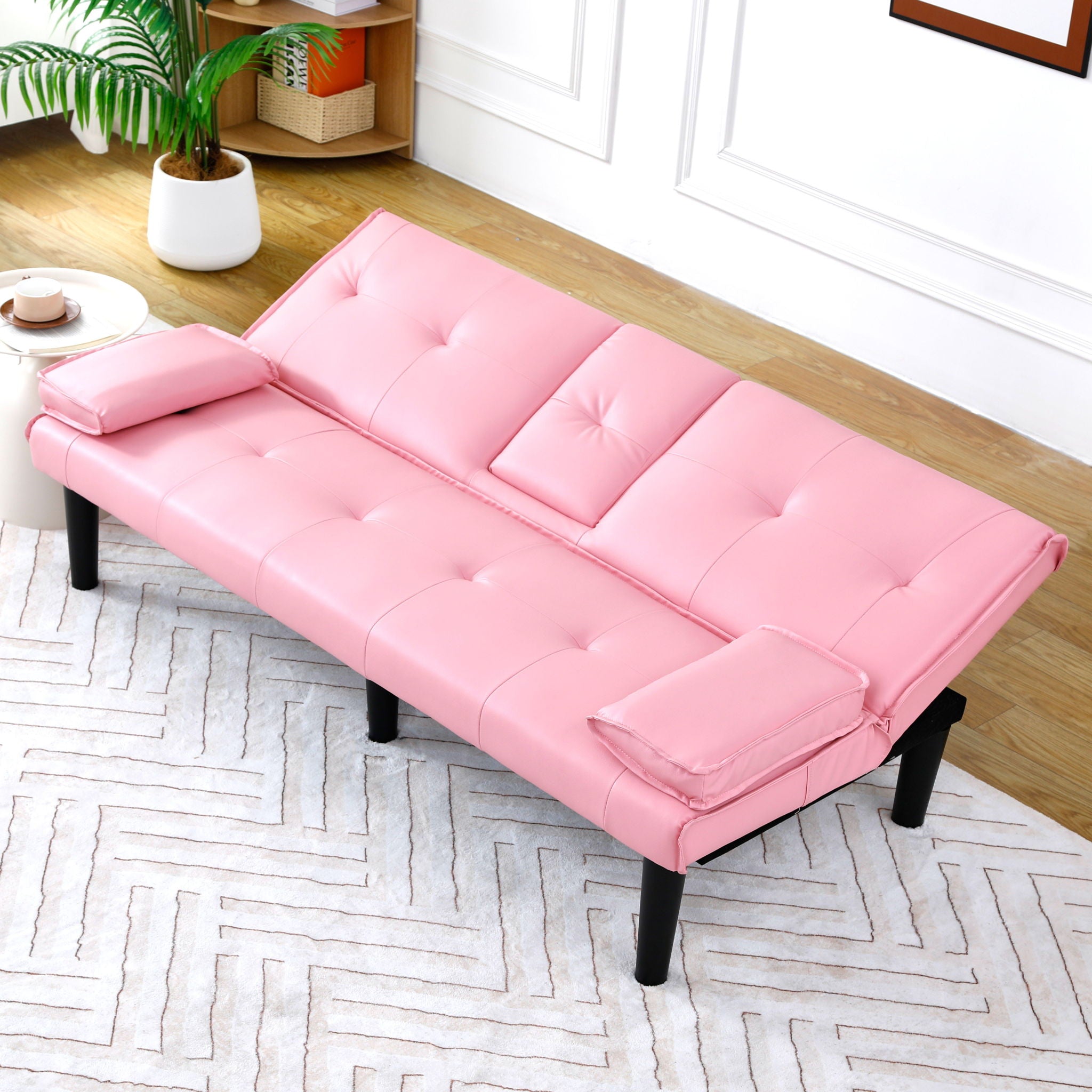 Sofa Bed With Foldable Design And Cup Holder