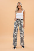 Camo Denim High Waist Jeans