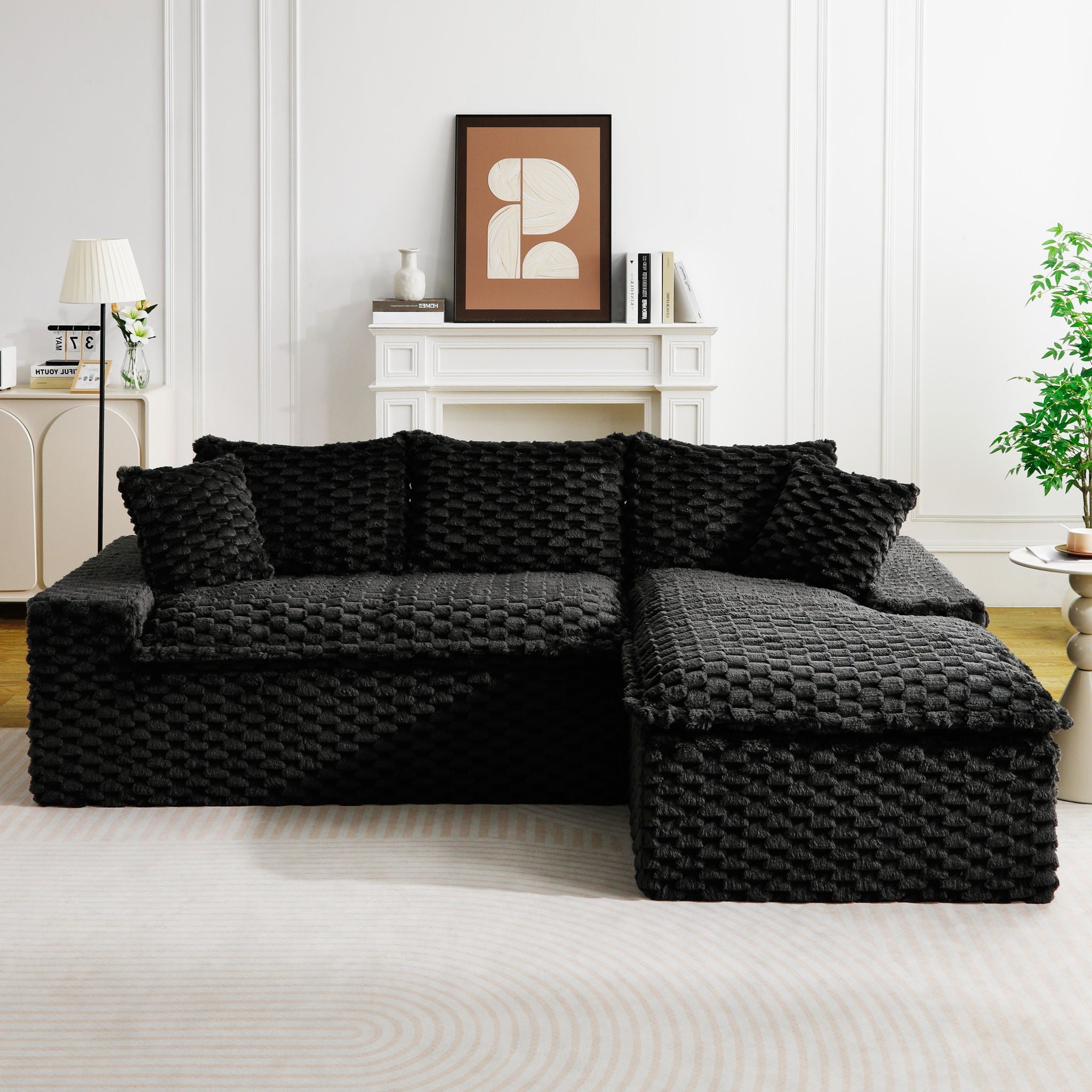 Modular Sofa, Convertible Twin Seat With Chaise Lounge