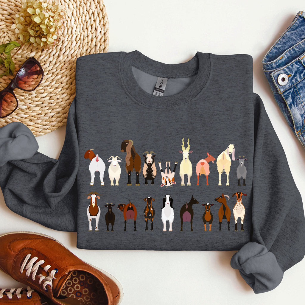 Goat Breeds Farm Animal Lover Cozy On The Farm Edition Premium Fleece Sweatshirt
