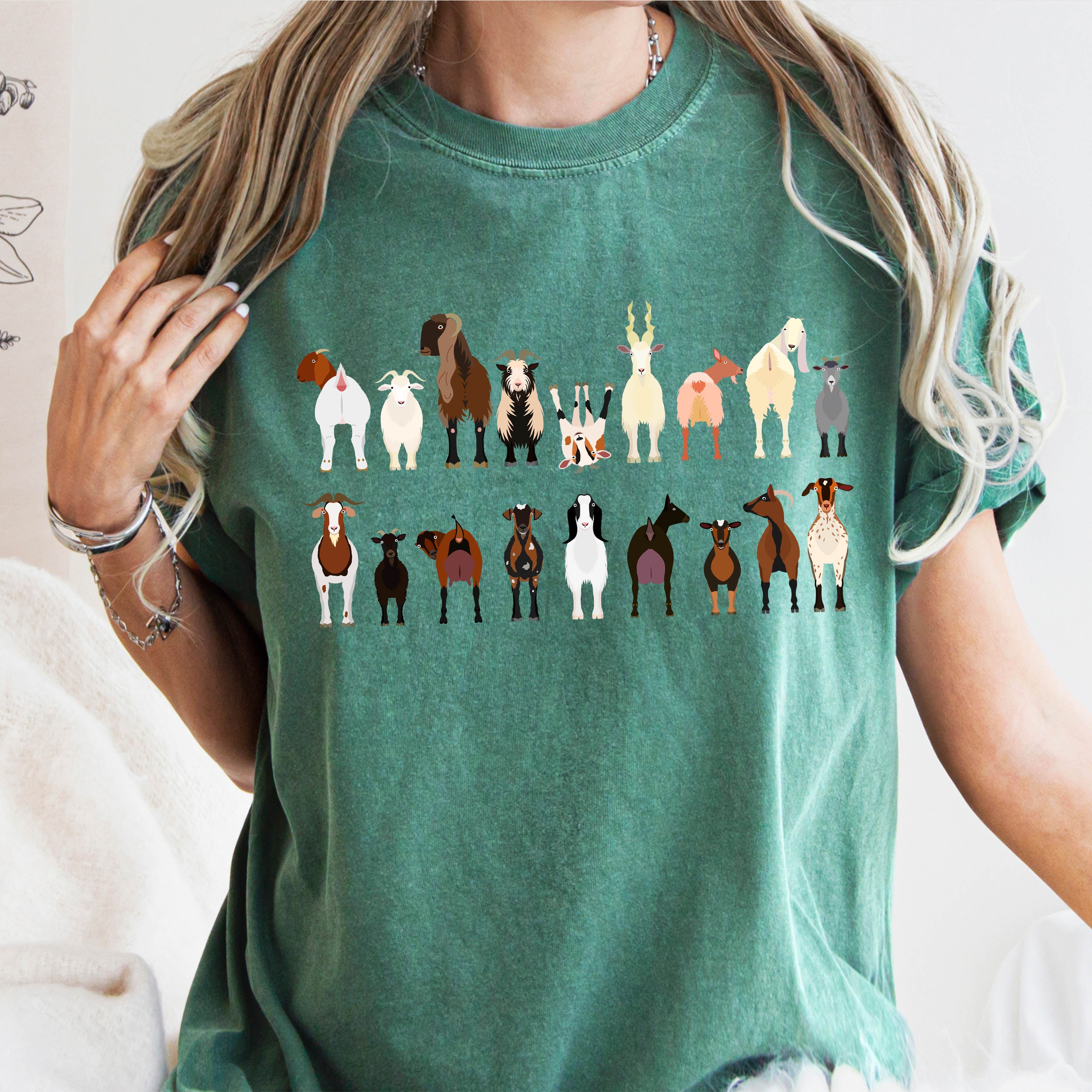 Goat Lovers Farm Animal Illustration With Breeds And Pets Displayed Comfort Colors Tee