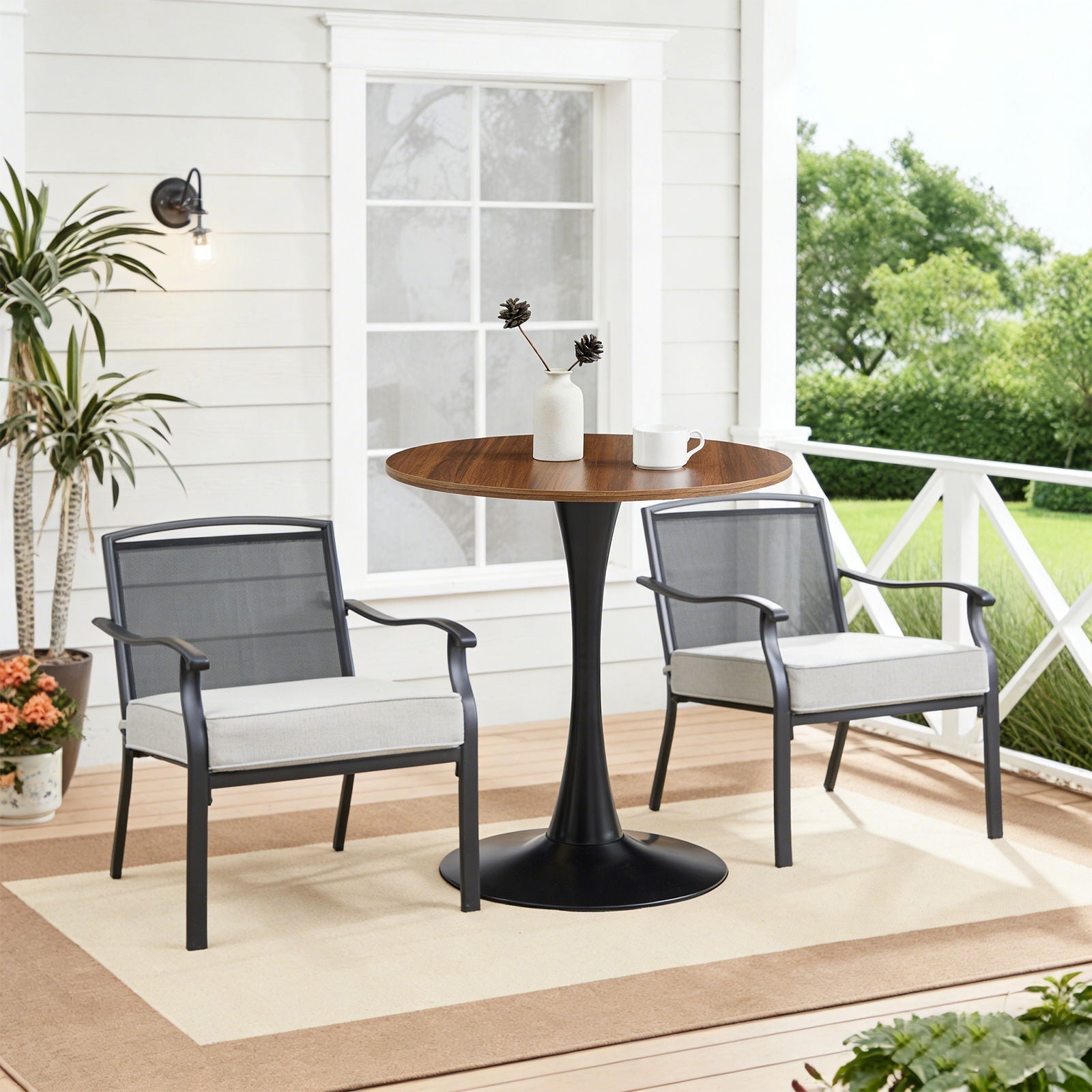 Round Dining Table With Tulip Style Base
