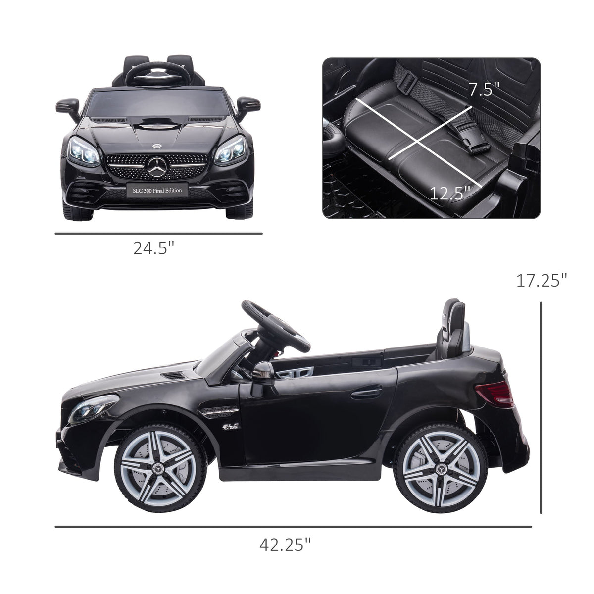 Electric Ride-On Car for Kids with Remote Control, Dual Motors, Music and Lights