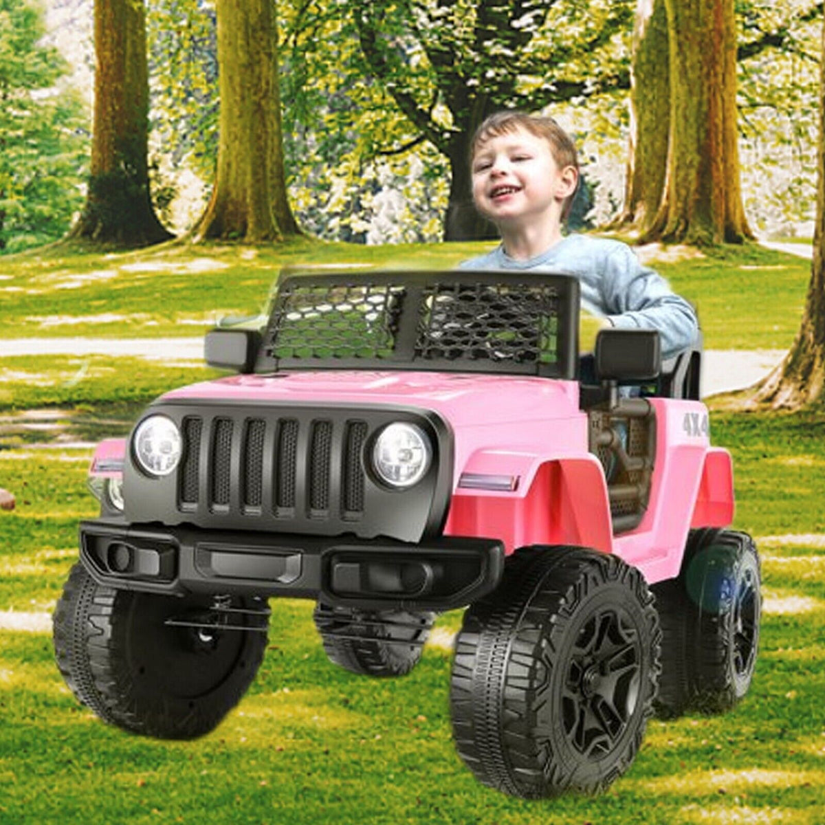 3-Speed Electric Kids Ride On Car with Remote Control, USB, LED, and MP3 Player