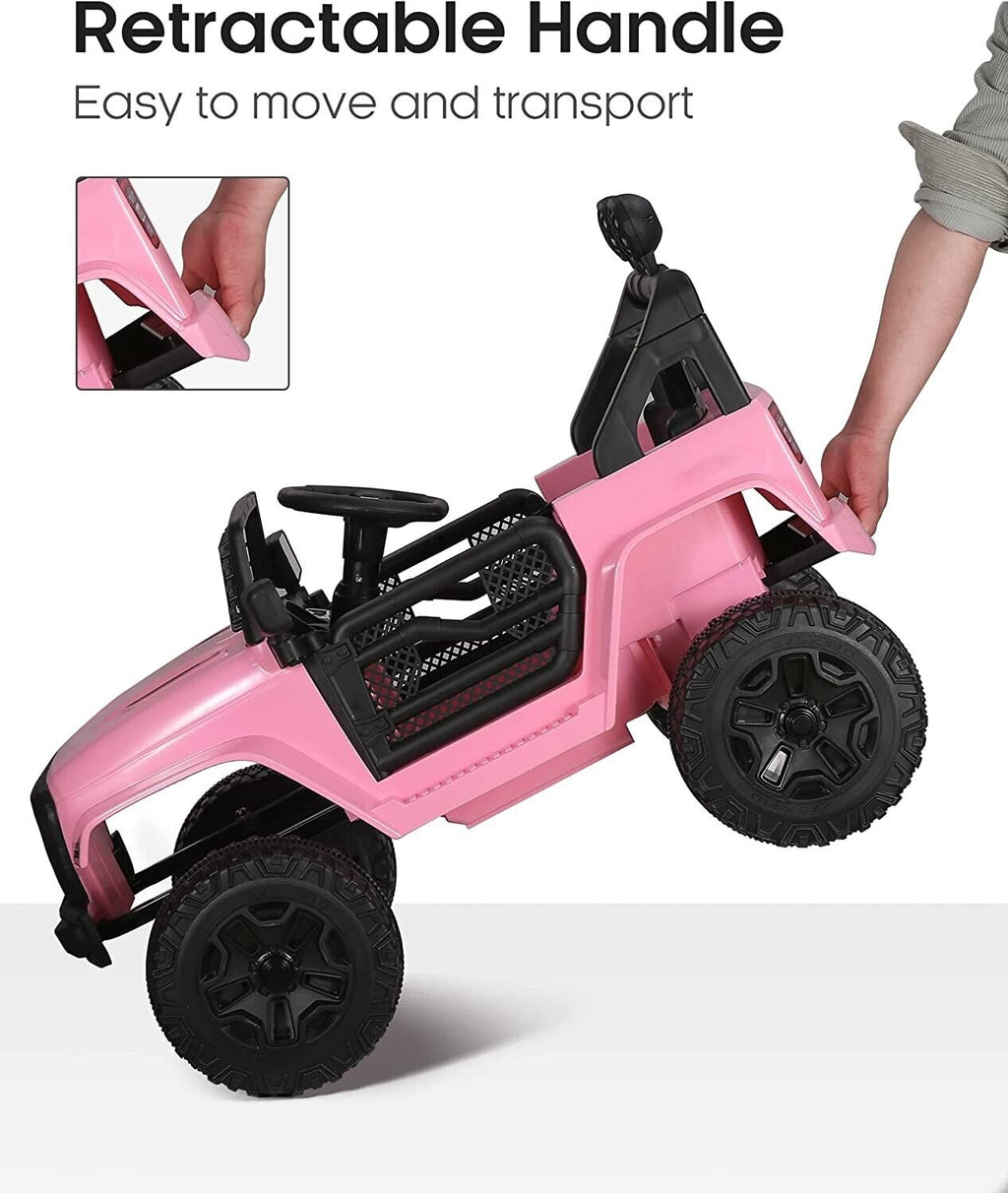 2-Seater Electric Kids Ride-On Truck with Remote Control in Pink