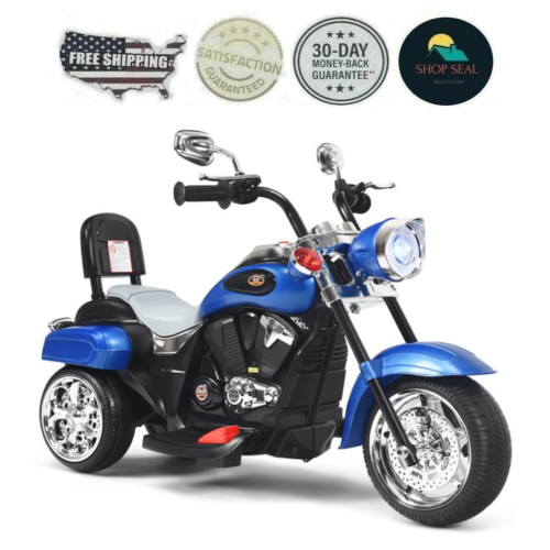3-Wheel Electric Motorcycle Tricycle for Kids with Rechargeable Battery