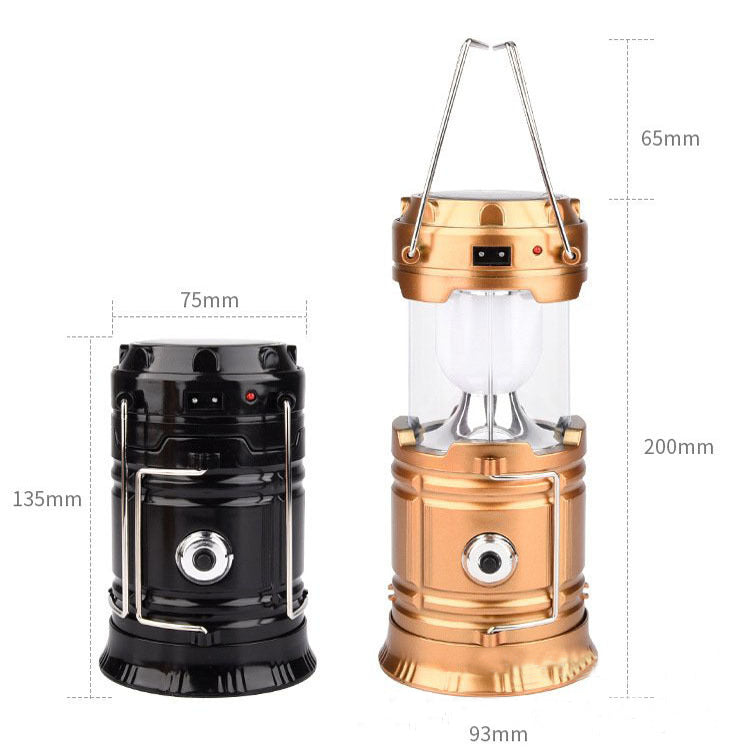 Solar Telescopic Camping Lantern — USB Rechargeable Outdoor Tent Light
