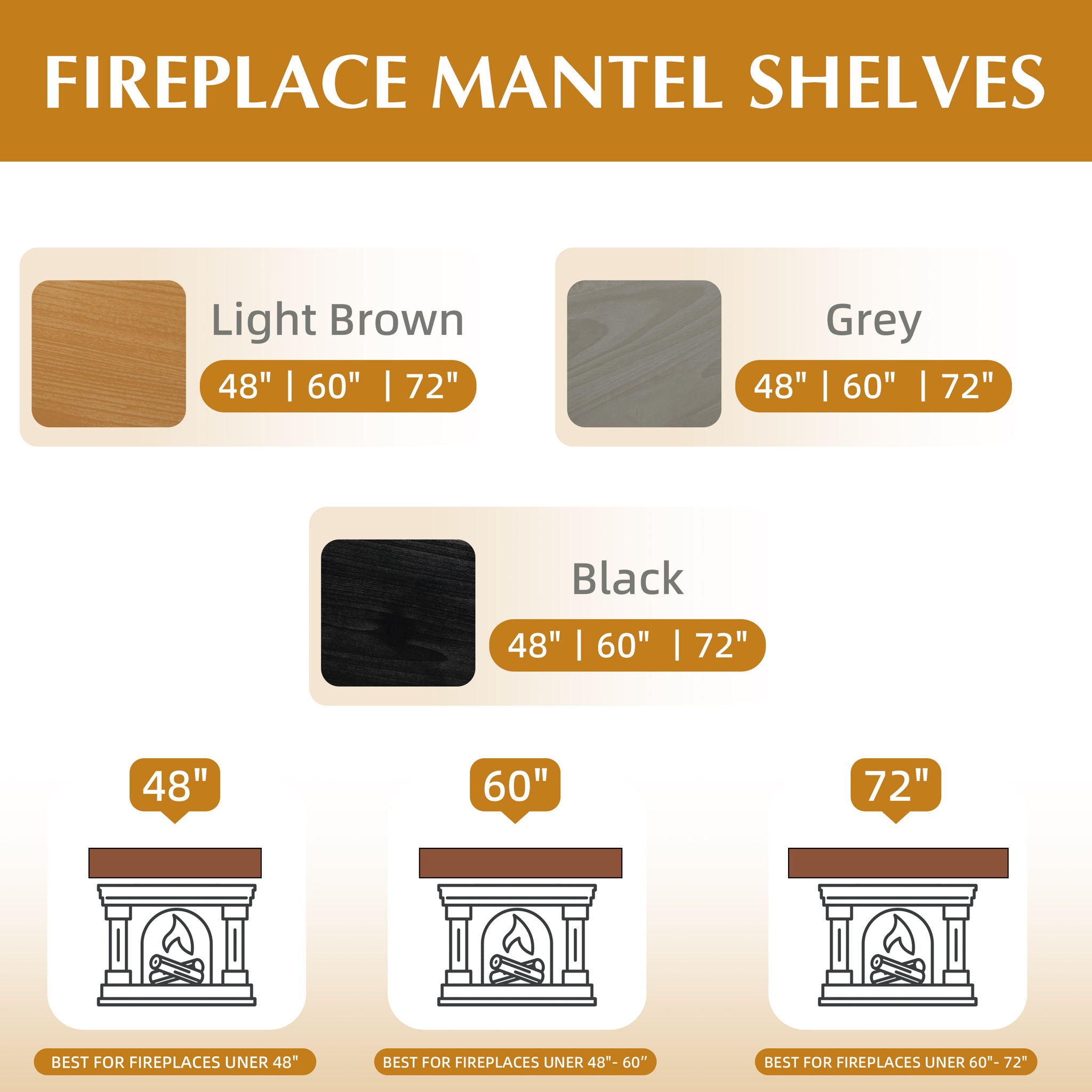 Fireplace Mantel Floating Shelf For Home Decor