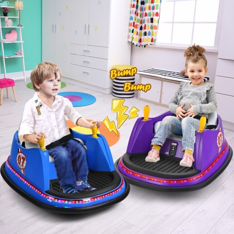 360 Degree Spin Kids Ride On Bumper Car with Remote Control - 12V Race Toy