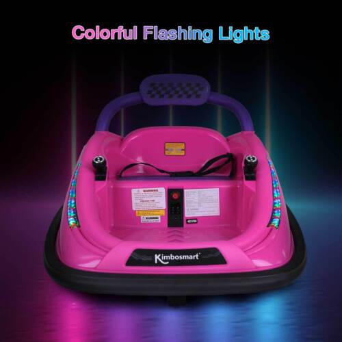 360° Spin Race Car for Kids with Remote Control and LED Lights - 6V Bumper Car Ride-On