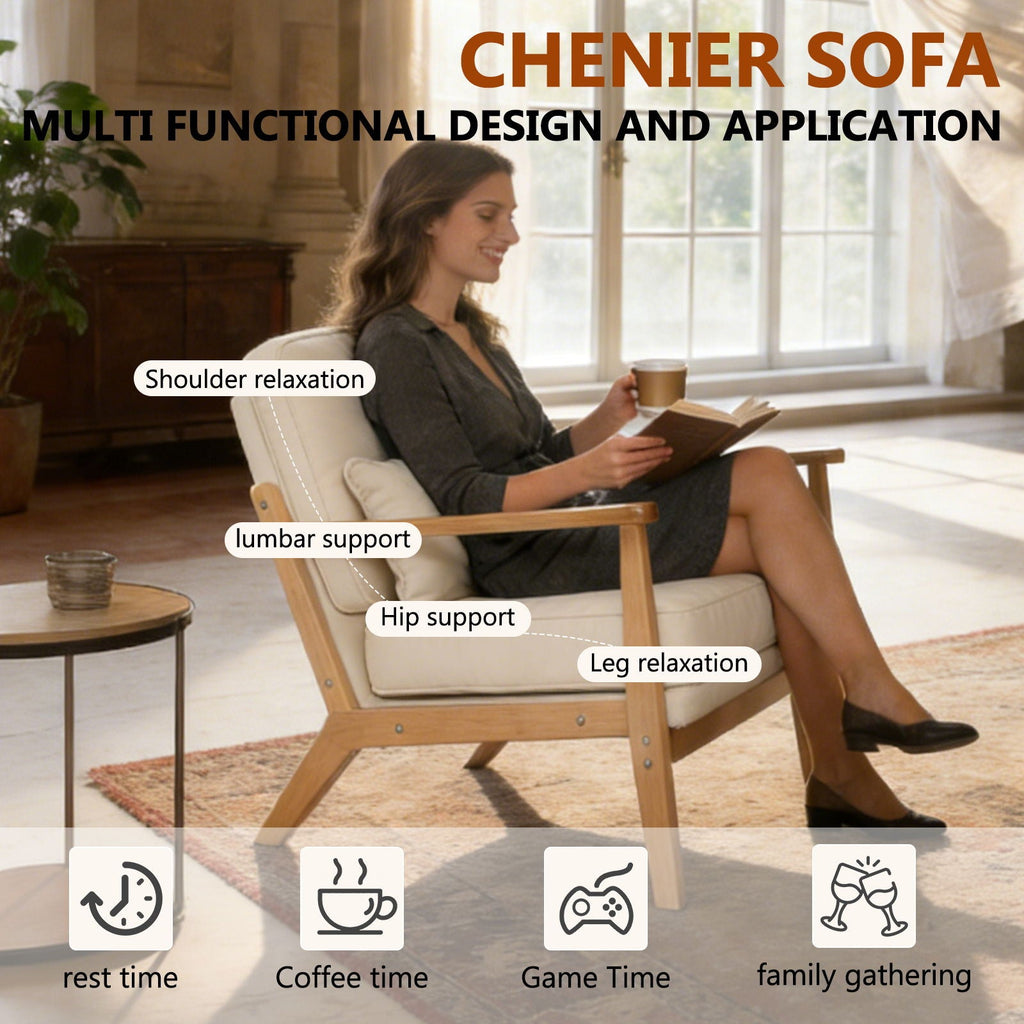 Living Room Chair With Lumbar Pillow