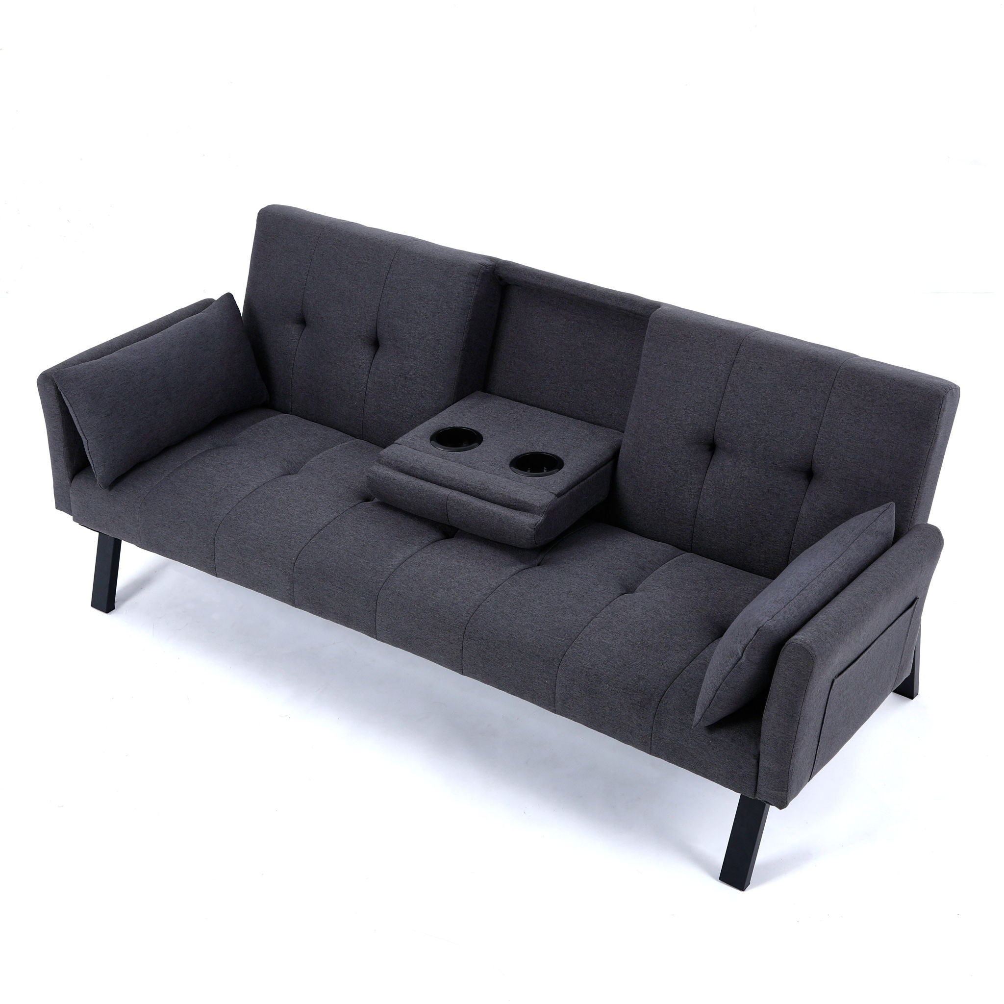 Sofa Bed With Foldable Design And Cup Holder