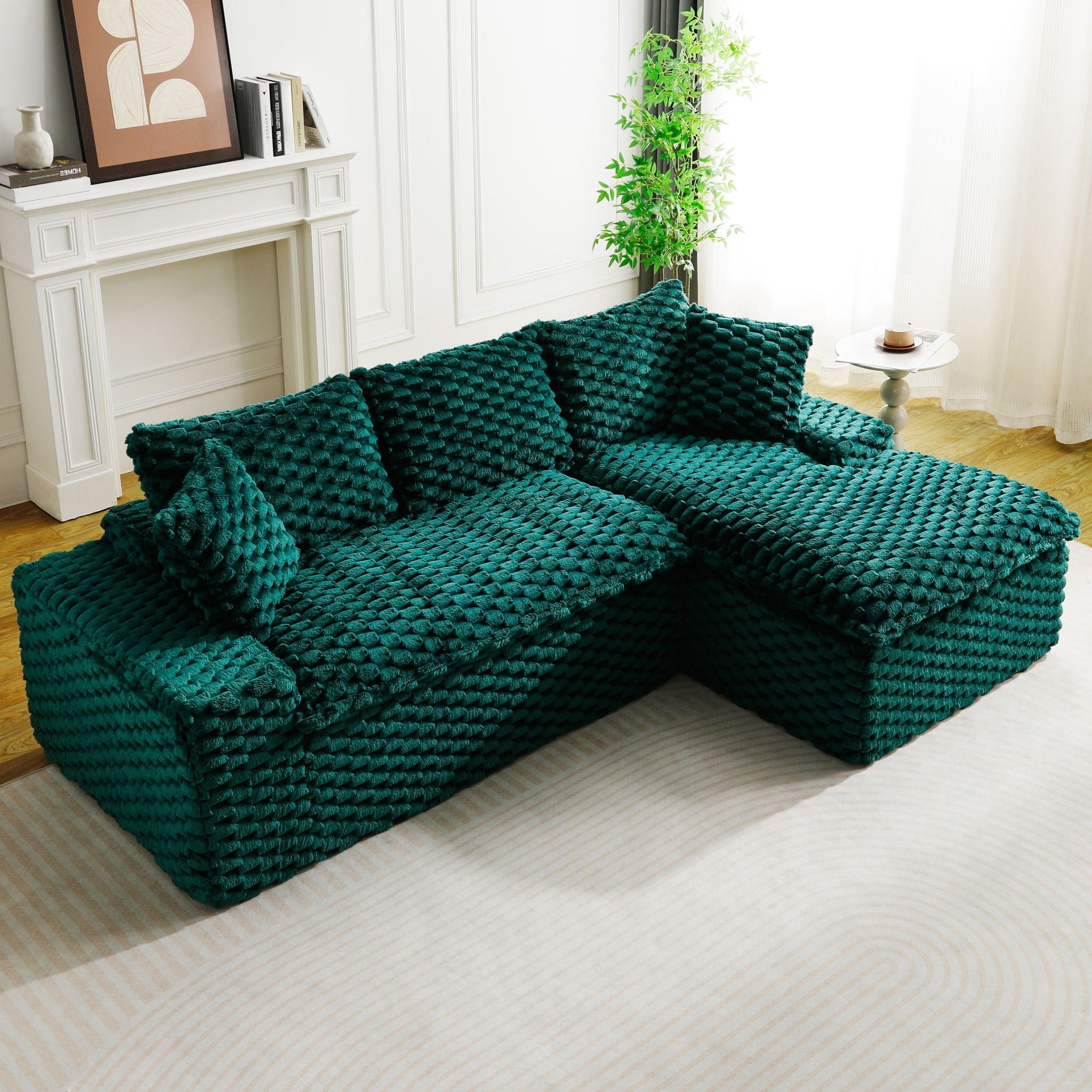 Modular Sofa, Convertible Twin Seat With Chaise Lounge