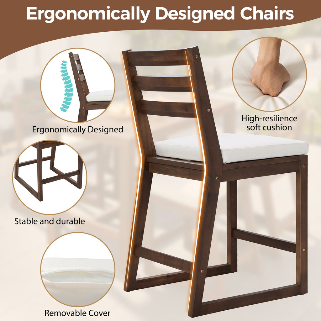Patio Bar Set With Ergonomic Chairs
