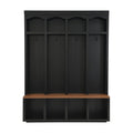 Entryway Hall Tree With Bench, 4 Hooks & Open Storage Space