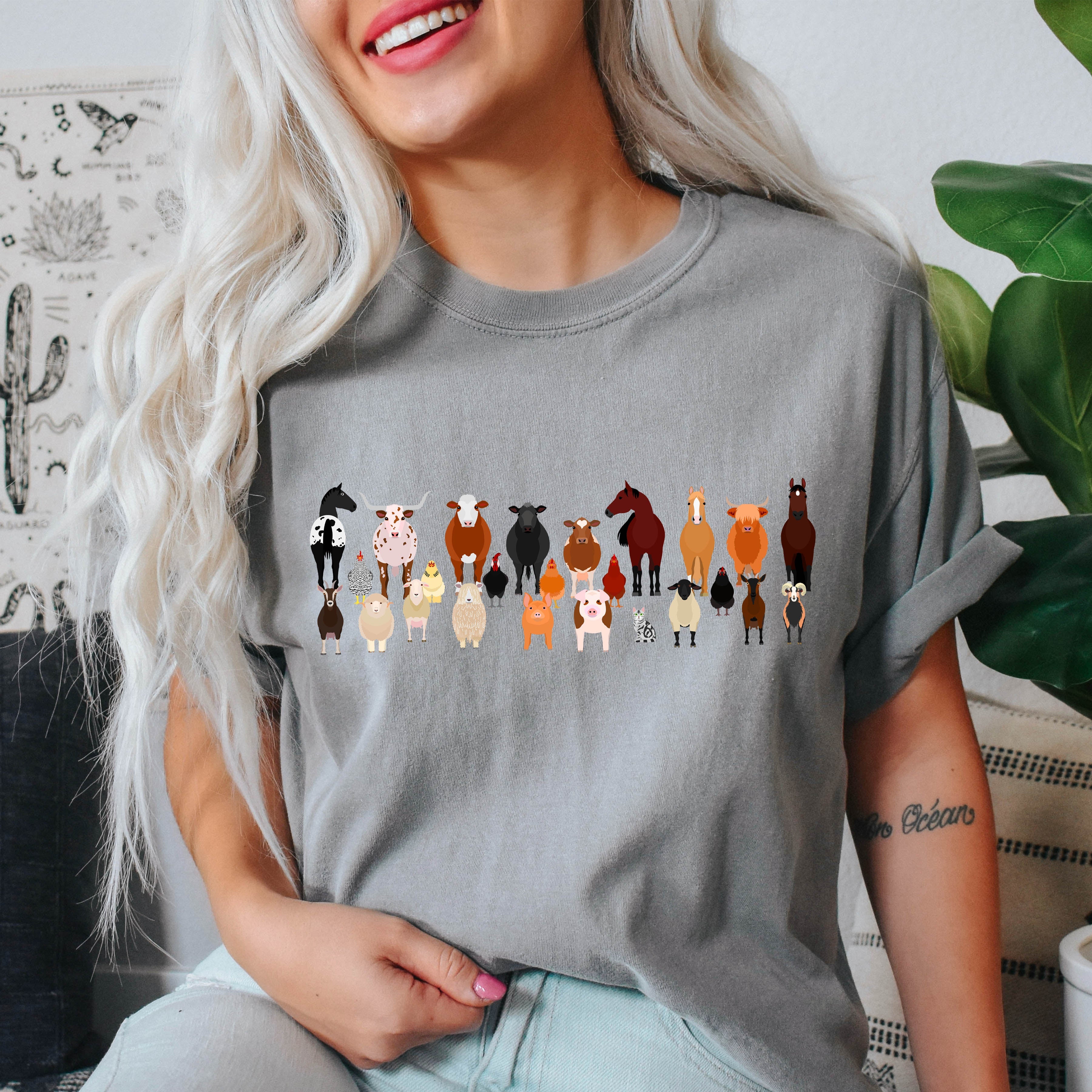 Farm Animals Lover Comfort Colors Tee