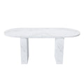 Oval Dining Table With Wood Strip Base