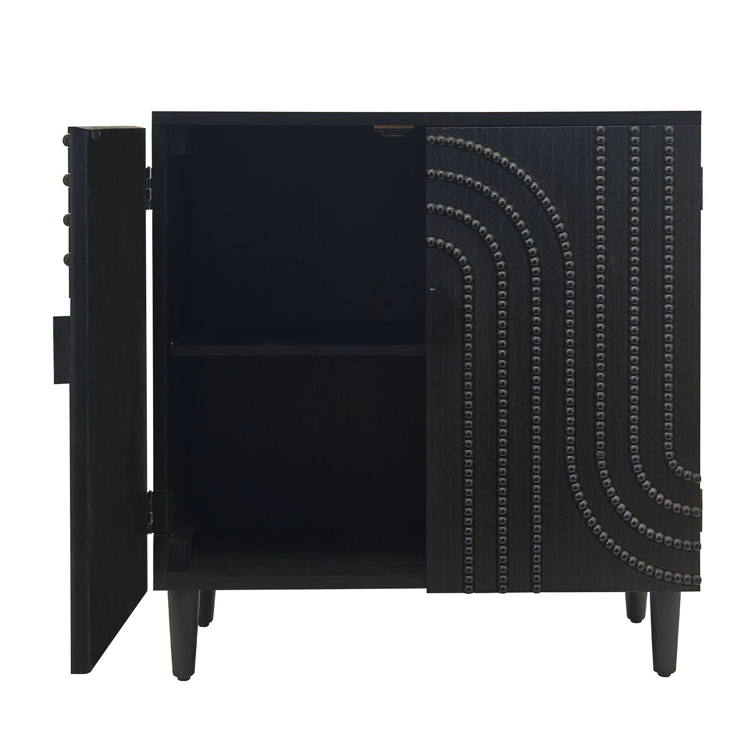 2 Door Storage Cabinet With Adjustable Shelf - Black