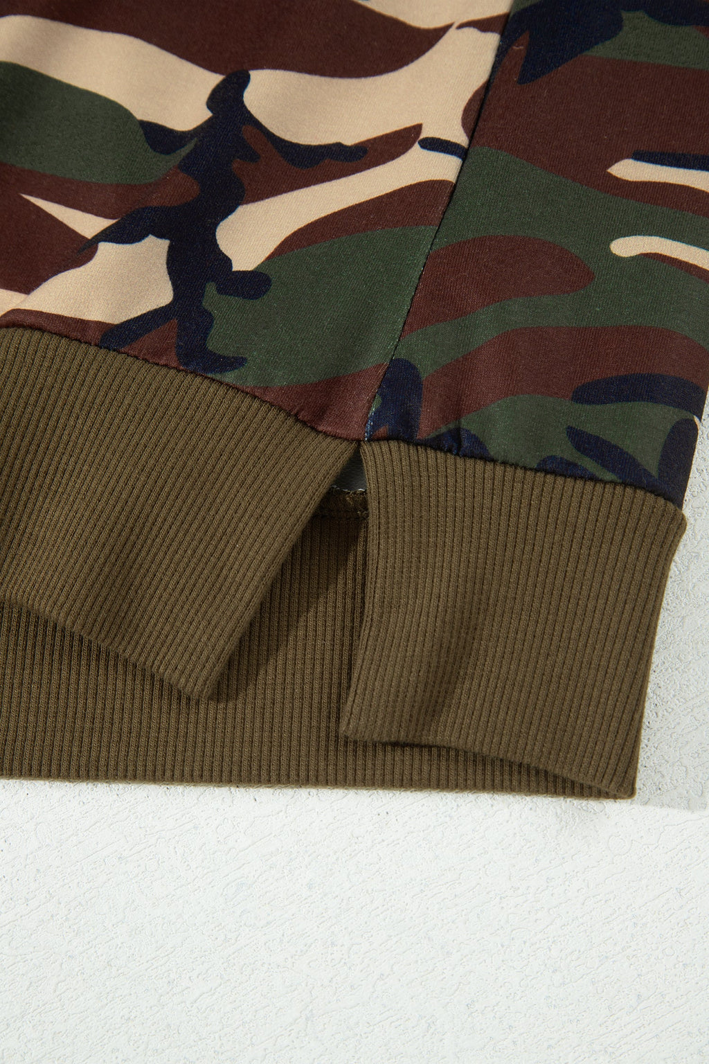 Camo Baggy Round Neck Long Sleeve Pullover Sweatshirt