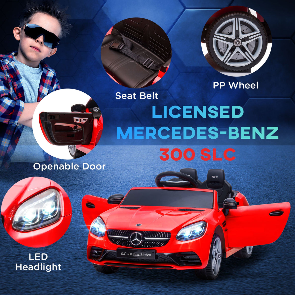 Electric Ride-On Car for Kids with Remote Control, Dual Motors, Music and Lights