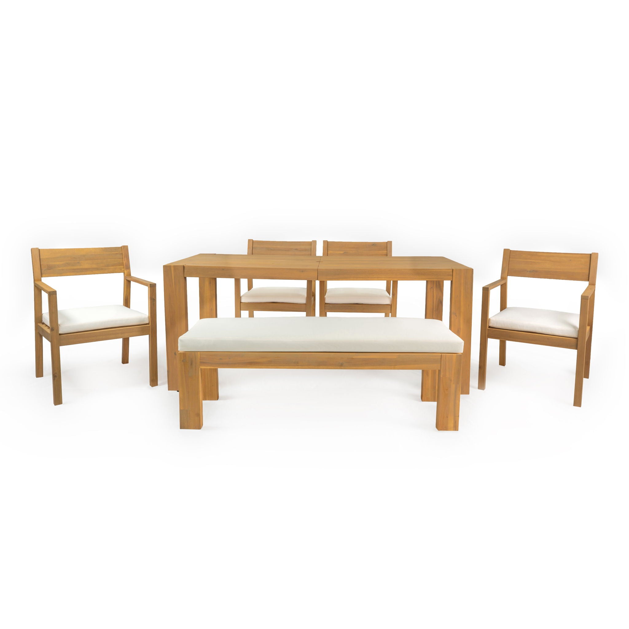 Outdoor Dining Set Rectangular Table With Umbrella Hole