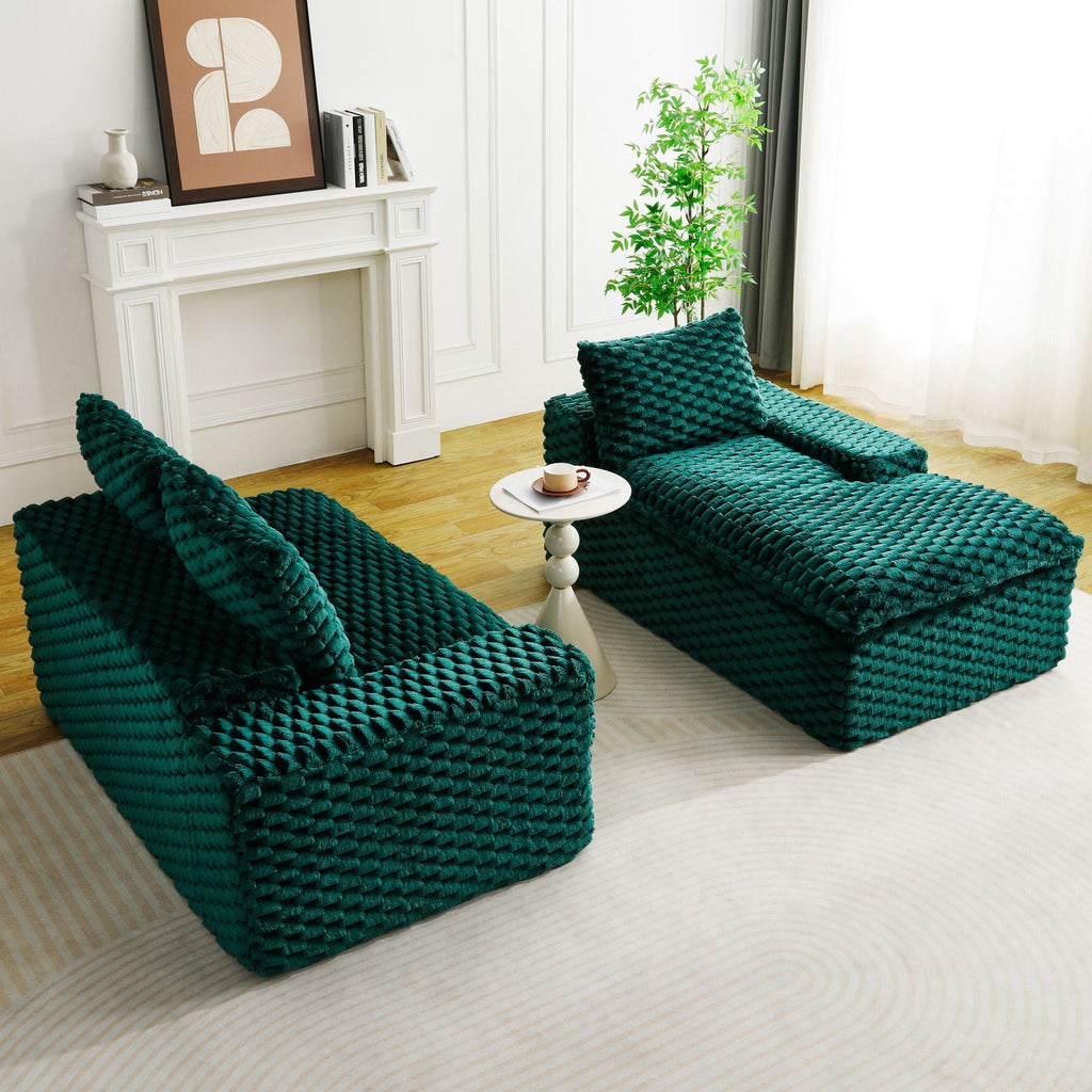 Modular Sofa, Convertible Twin Seat With Chaise Lounge