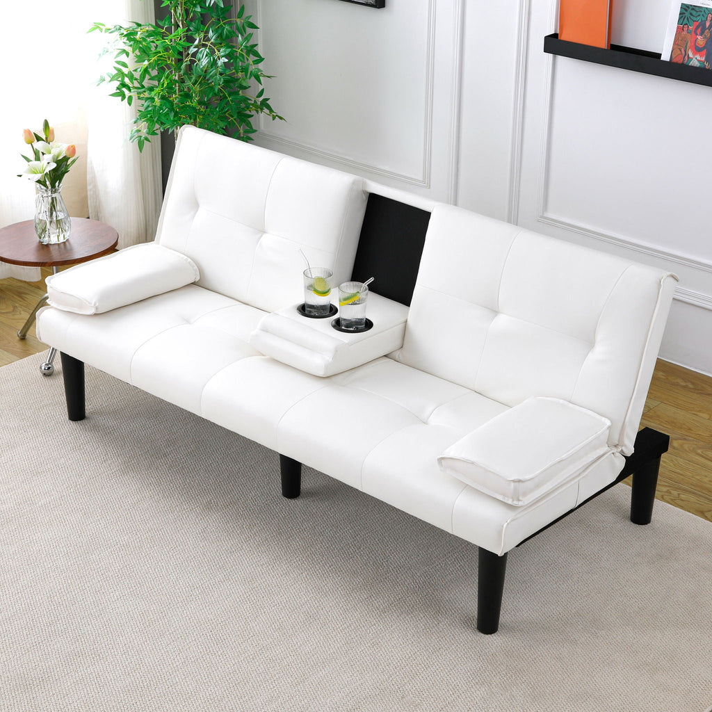 Sofa Bed With Foldable Design And Cup Holder