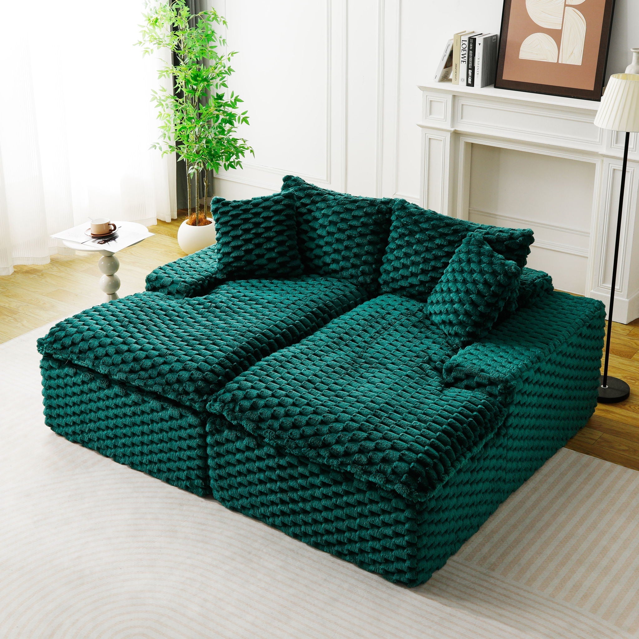 Double Chaise Lounge With Full Compressed Sponge