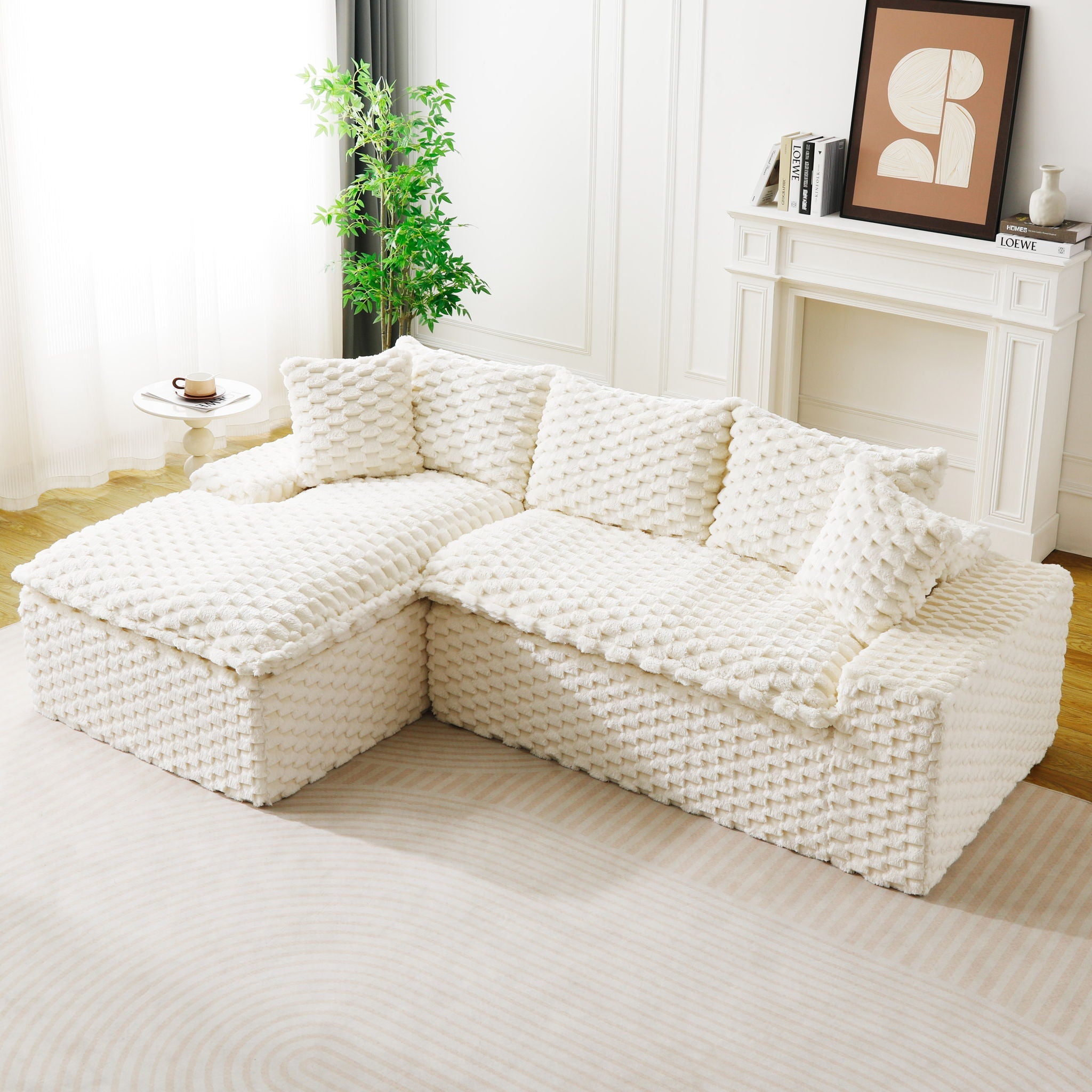 Modular Sofa, Convertible Twin Seat With Chaise Lounge