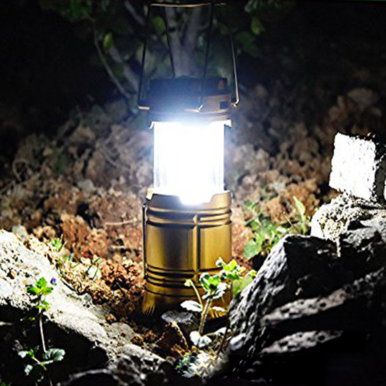 Solar Telescopic Camping Lantern — USB Rechargeable Outdoor Tent Light