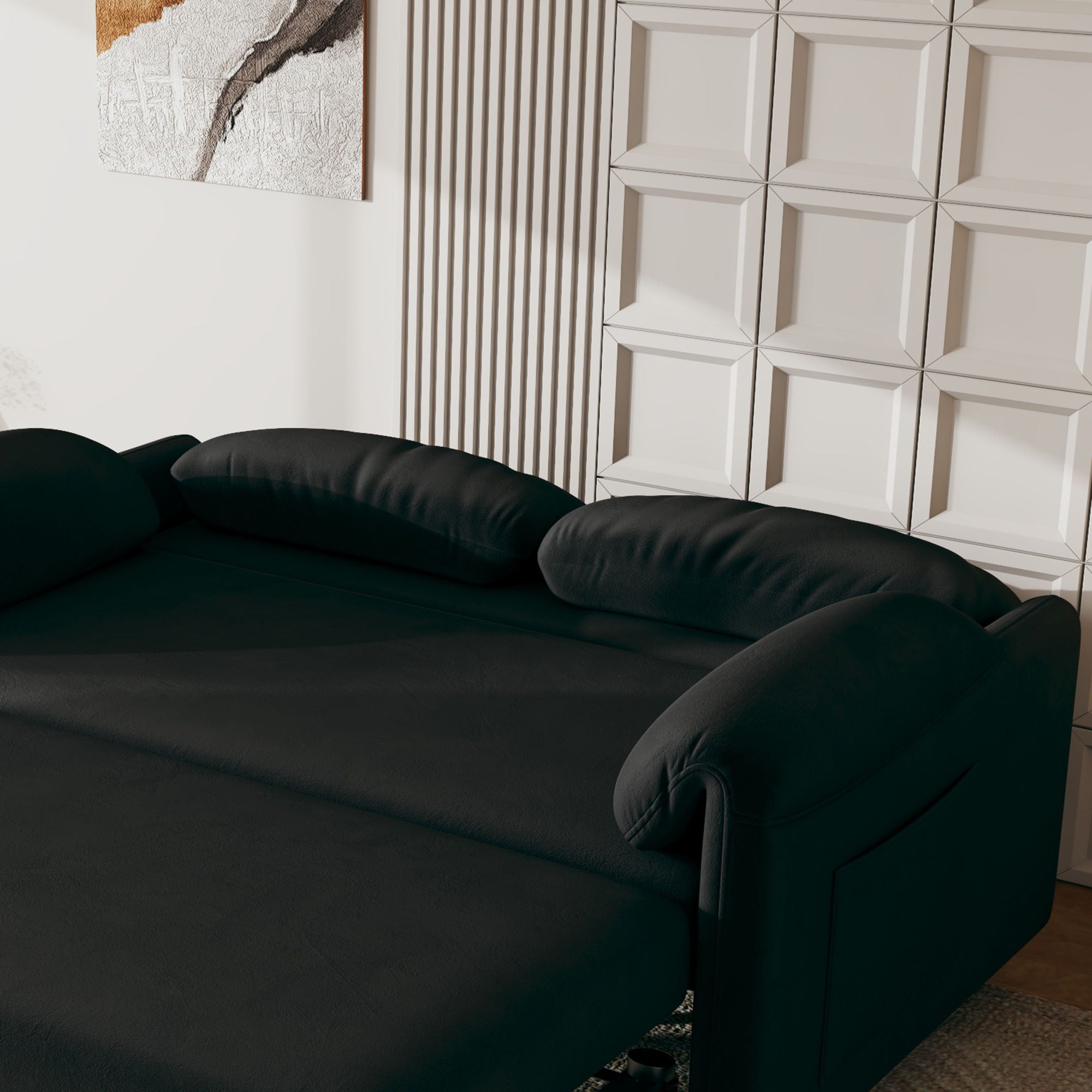 Sofa, Dual Purpose Lounge With Retractable Queen Size Bed