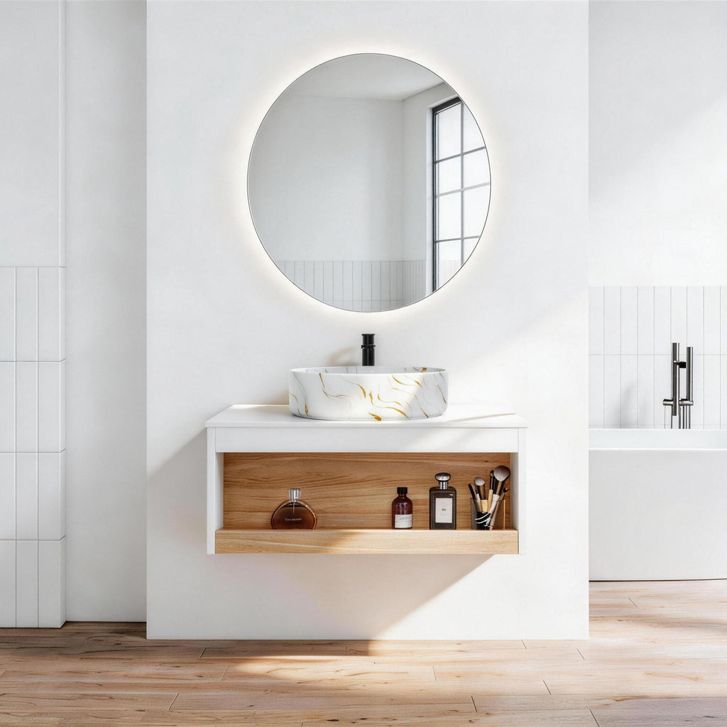 Floating Bathroom Vanity With Vessel Sink