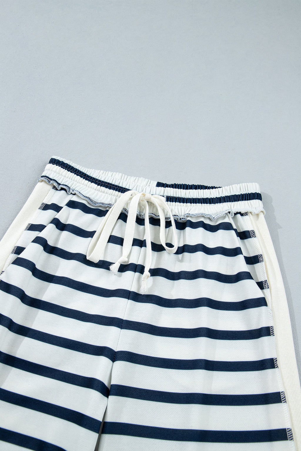 Stripe Mock Neck Top & Reverse Seam Pants Set