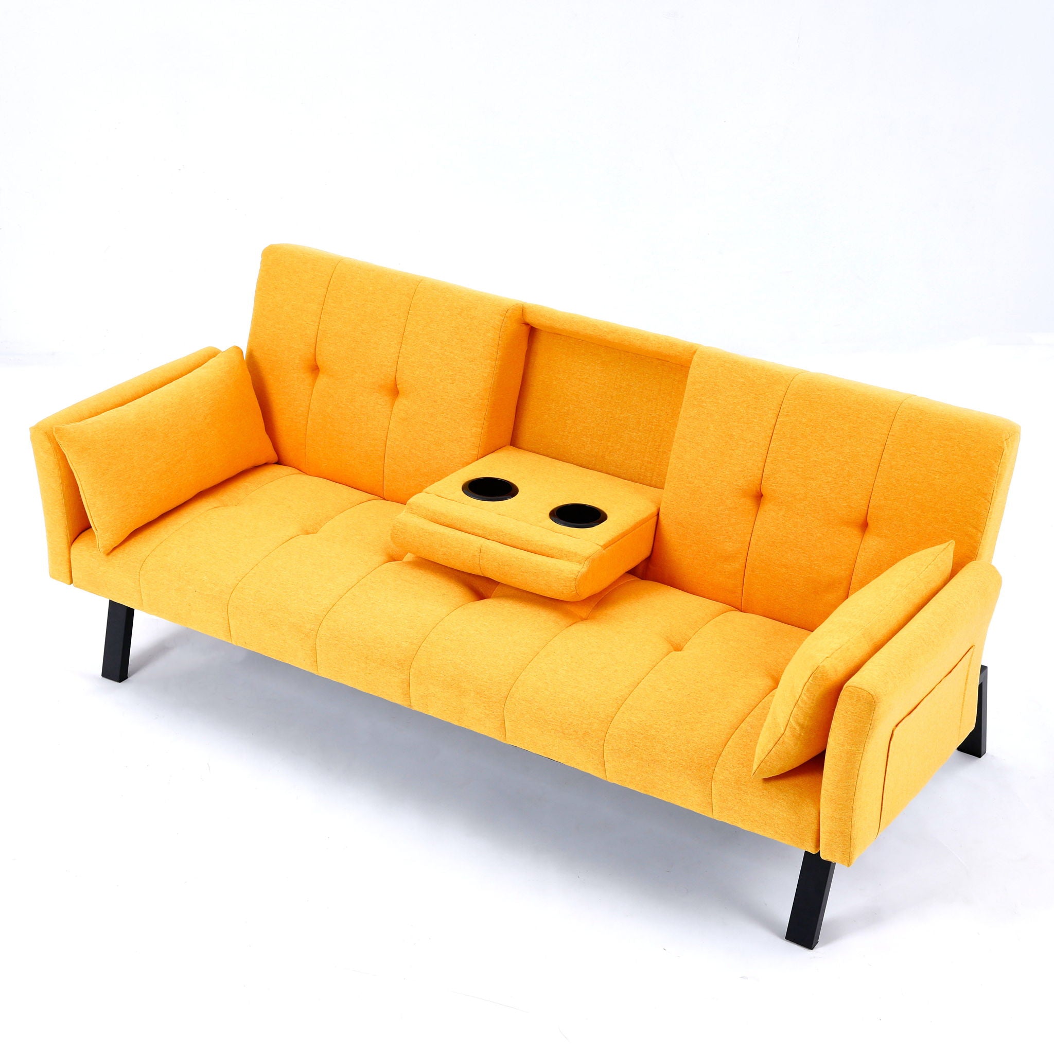 Sofa Bed With Foldable Design And Cup Holder