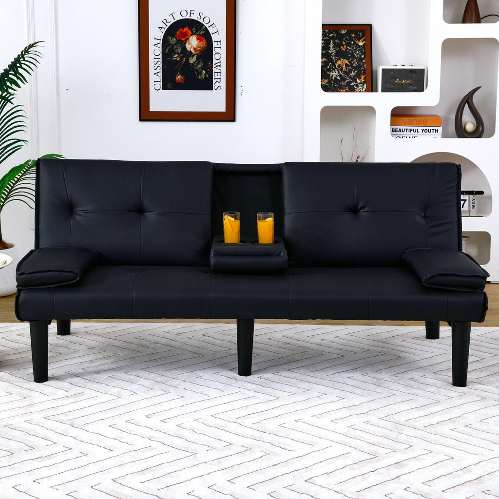 Sofa Bed With Foldable Design And Cup Holder