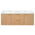 Modern Wall Mounted Bathroom Vanity, Soft Close Doors