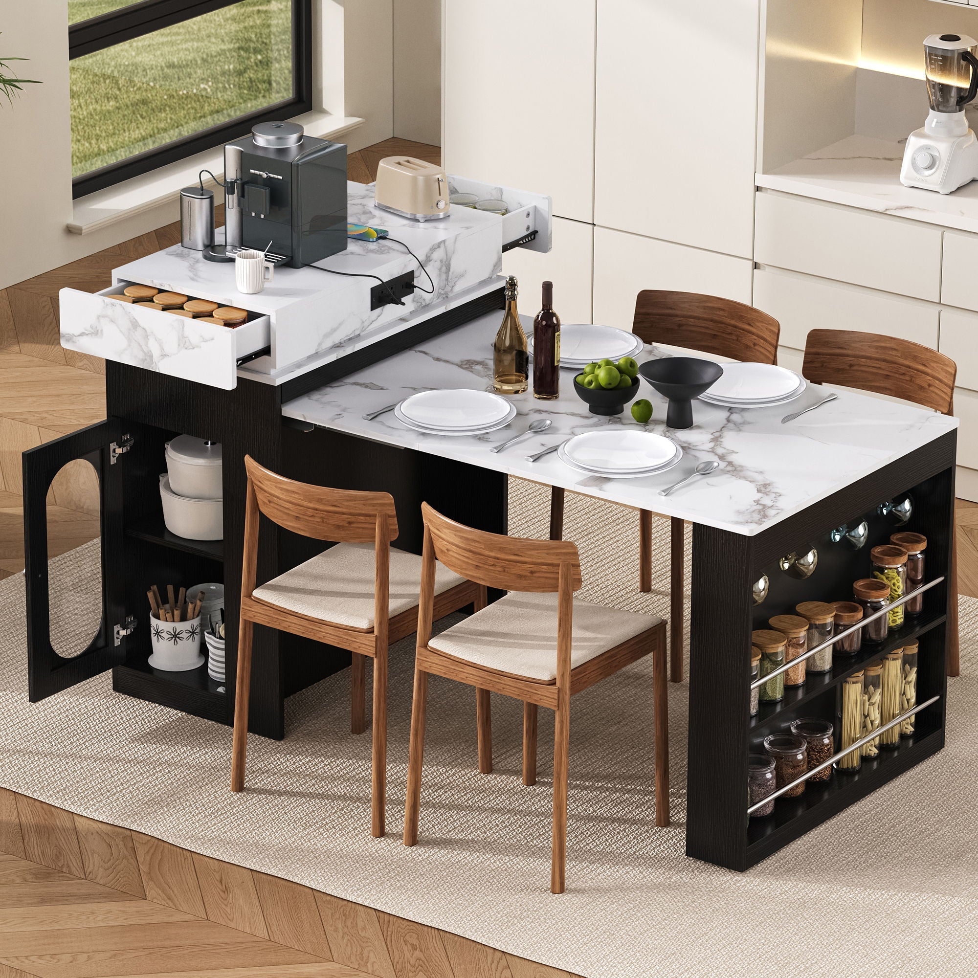 Extendable Dining Table With Folding Top