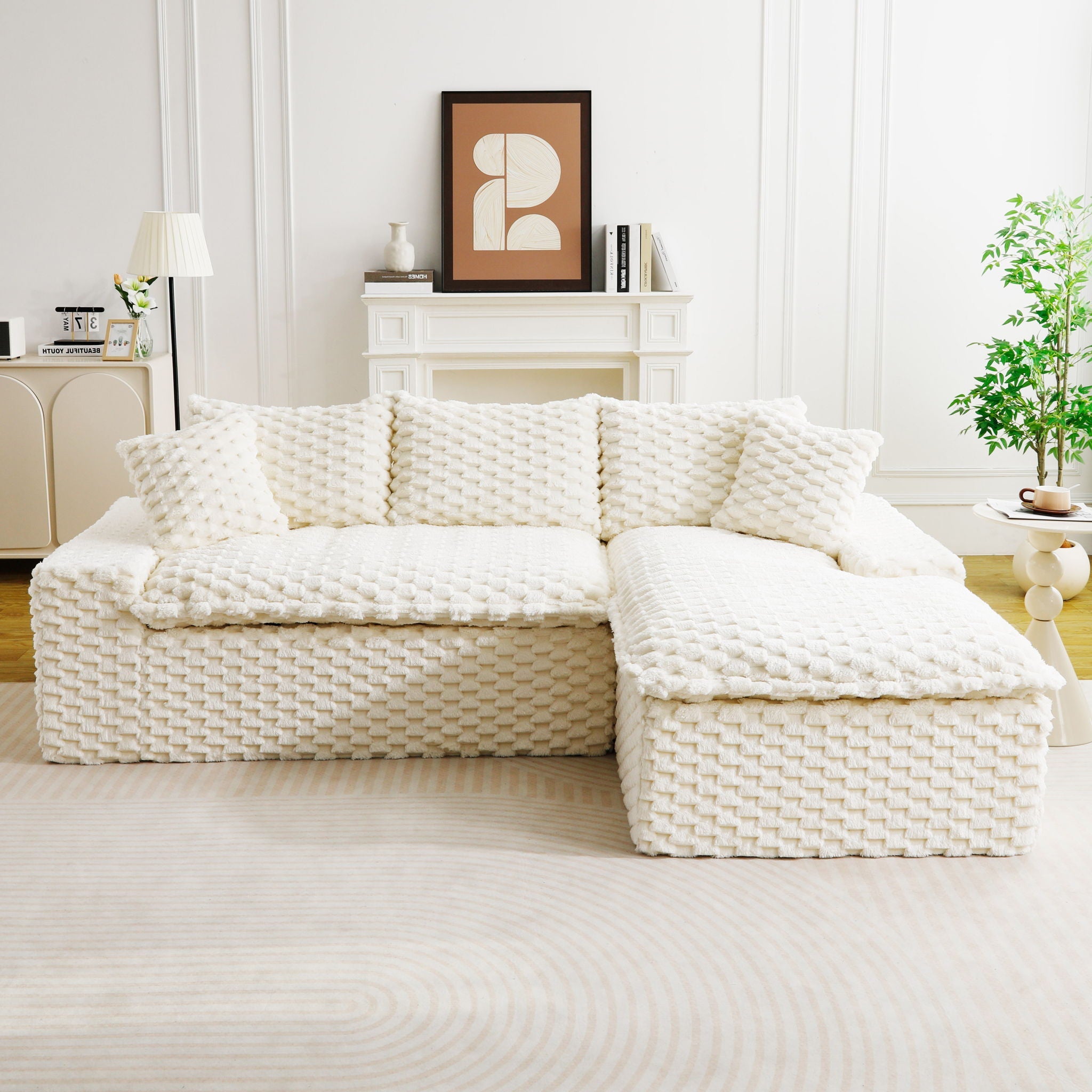 Modular Sofa, Convertible Twin Seat With Chaise Lounge