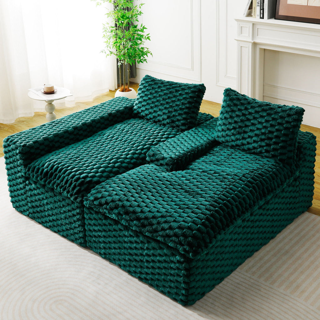 Modular Sofa, Convertible Twin Seat With Chaise Lounge